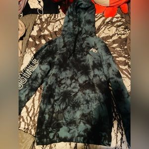 Blue and black tie die hoddie